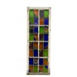 Ten-Pane Abstract Geometric Stained Glass Window