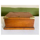 Hinged Wood Box with Brass Accents