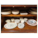Provincial Green Rooster and Souvenir Plate Group