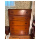 Vintage Mid-Century Five Drawer Tall Chest
