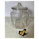 Planters Peanuts Glass Jar and Mr. Peanut Figure