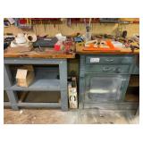 Two Workshop Workbenches and Assorted Tools