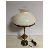 Vintage Hobnail Milk Glass Student Lamp
