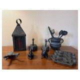 Star, 5 Marked Cast Iron Sad Irons and Tin Lot