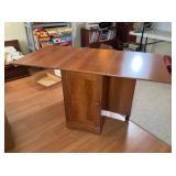 Cherry Finish Folding Drop-Leaf Storage Table