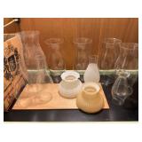 Collection of 13 Assorted Glass Lamp Components