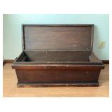 Late 19th C. Softwood Blanket Chest, Iron Hardware