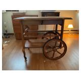 Vintage American Colonial Maple Drop Leaf Tea Cart