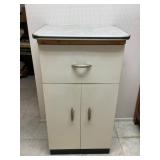 White metal storage cabinet, flip-top, 1950s