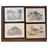 Walt Chapman mid-century architectural sketches