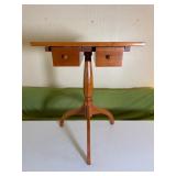 Cherry Shaker Style Two-Drawer Pedestal Table