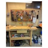 WhiteGate Workbench with Vises and Hand Tools