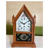Wooden Horizontal Steeple Mantel Clock