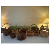 Thirteen Wicker, Willow, and Splint-Wood Baskets