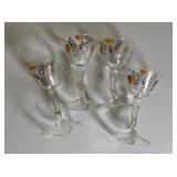 Set of 4 Novelty Drunken Martini Glasses