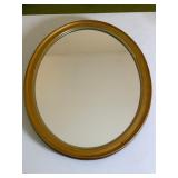 Gilt Finished Oval Wooden Frame Wall Mirror