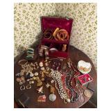 Assortment of Vintage Costume Jewelry and Bangles