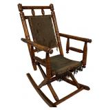 Antique Eastlake or Campaign Rocker, Child-Sized