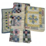 Group of Vintage Cotton Doll Quilts & Hanging
