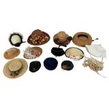 Thirteen Assorted Miniature Doll Hats