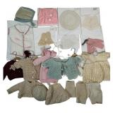 Assortment of Vintage Crochet & Knit Doll Clothes