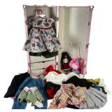 Vintage Doll Trunk & American Girl Style Apparel