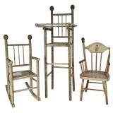 Wood Doll Furniture Set 3 Pieces, 10-16 inch Dolls