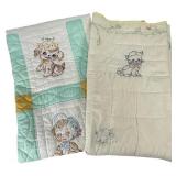 Pair of Vintage Hand-Embroidered Baby Quilts