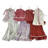 7 Vintage Handmade Medium Size Doll Dresses