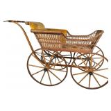 Baby Carriage, Full Size Victorian Wicker & Wood