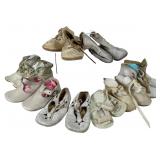 Eight Pairs Vintage Leather Baby and Doll Shoes