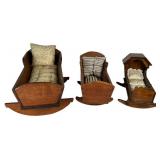 3 Artisan Made Doll Cradles