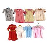 Collection of 8 Medium & Large Doll Dresses