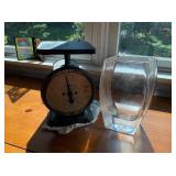 Two Items: Columbia Family Scale and Glass Vase
