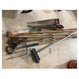 Assortment of Garden and Woodworking Hand Tools