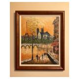 Burnett Paris Street Scene Oil on Board