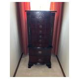 Traditional Mahogany Finish Jewelry Armoire