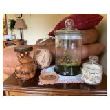 Five Decorative Folk Art and Glass Items