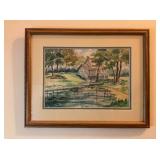Michelle, House by the Pond Watercolor, 1992