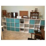 A Trio of White Modular Nine-Cube Storage Organize
