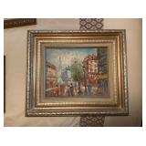 Burnett Parisian Street Scene Oil on Canvas