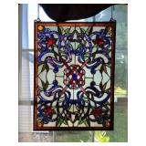 Victorian Style Stained Art Glass Window Panel