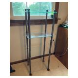 Four-Tier Glass and Fluted Metal Etagere