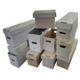 Twelve Corrugated Comic Book Storage Boxes