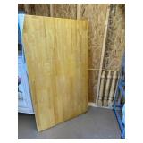 Solid Wood Butcher Block Table with Turned Legs