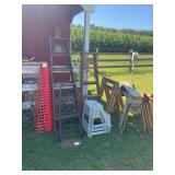 Ten Wood Ladders and Workshop Utility Items