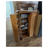 Oak CD cabinet, 40 inches tall by 23ï¿½ x 12 3/4.