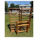 A Trio of Wooden Storage and Display Racks