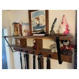 Wood & Metal Wall Shelf with HooksWell-made