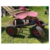 Rolling Garden Work Seat with Tool Tray